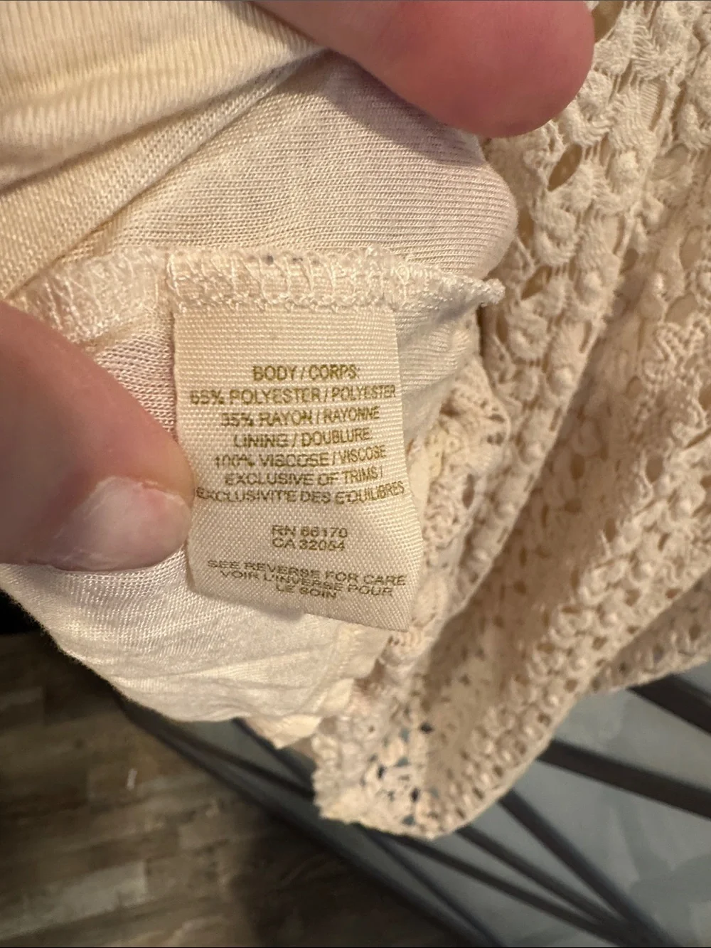 Free People Ivory Crochet Tunic with Signature Metal Tag